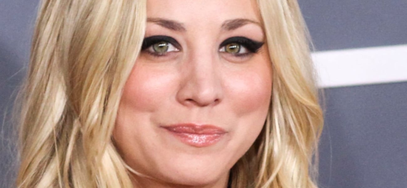 Kaley Cuoco Highlights Her ‘Nice Golden Globes’ In Plunging Braless Dress