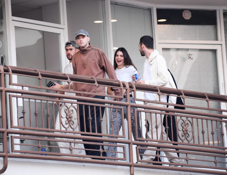 Kendall Jenner and Bad Bunny are seen leaving Sushi Park after having dinner with friends