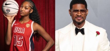 Angel Reese Celebrates With Usher After Helping Make WNBA Finals History