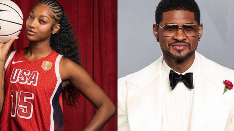 Angel Reese Celebrates With Usher After Helping Make WNBA Finals History